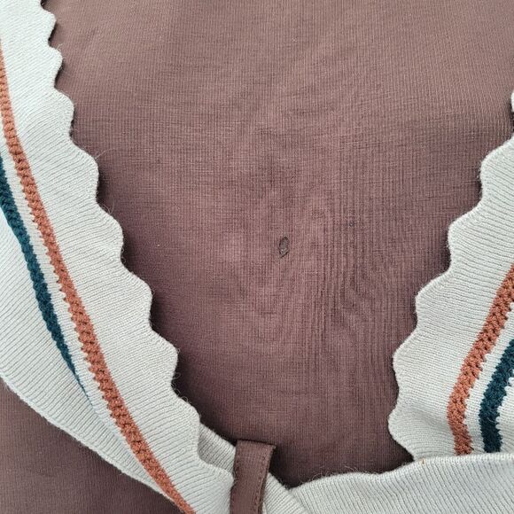 2/$20 Brown & Orange Ribbon Bow Crewneck Sweatshirt Size: Large - Picture 8 of 8